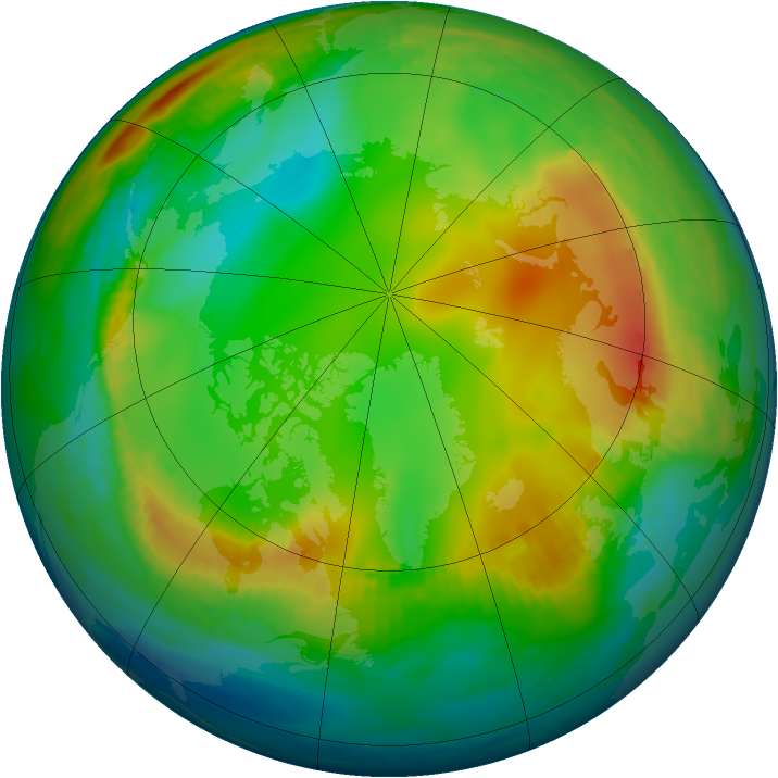 Arctic ozone map for 13 December 1979